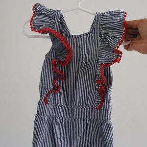 Cat & Jack Red & Blue Striped Romper